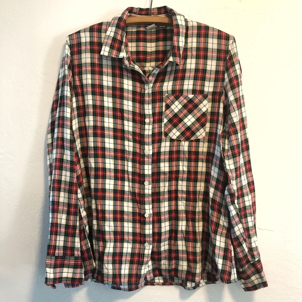 GAP Lightweight Flannel PJ Top Women’s Large